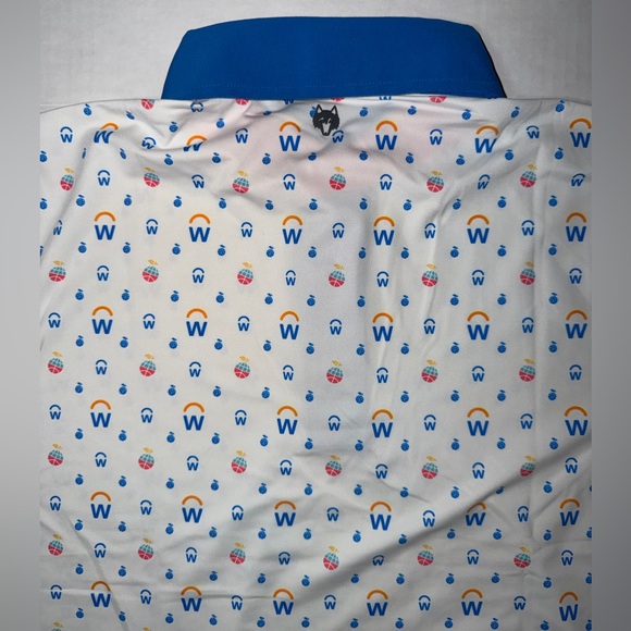 Greyson White Polo with Blue and Orange Pattern - Picture 4 of 4